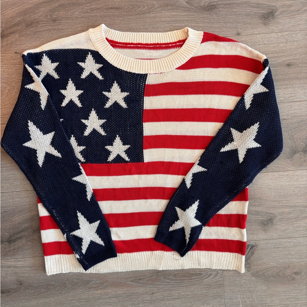 Navy and Red Stars and Stripes Sweater